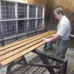 Hand rubbed oil stain on Douglas Fir base trim Hand stained douglas fir moulding