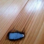 Bullet in flooring, Bozeman, MT