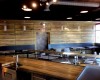 Blue pine slat wall