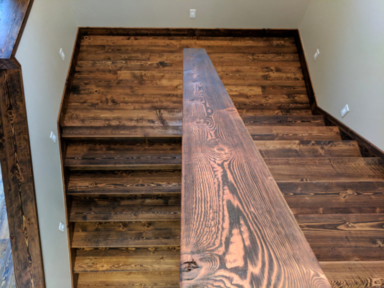 Circular rough sawn douglas fir flooring - Sustainable Lumber Company