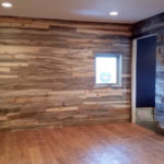 blue pine accent wall