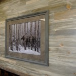 blue stain pine wall paneling