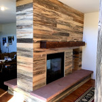 blue pine accent wall