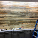 blue pine wood wall