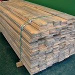 Blue pine wall paneling