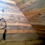 blue stain pine wall paneling