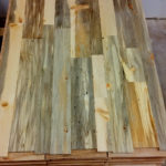 blue pine wall paneling