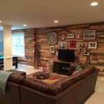 reclaimed wood accent wall