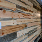 Beetle kill pine shiplap accent wall