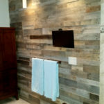 reclaimed wood accent wall