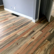 Stained blue pine flooring