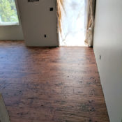 Rich hand scraped wood floor