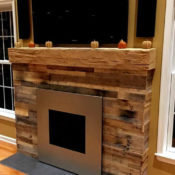 Pallet Wood fireplace surround