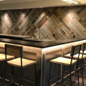 reclaimed wood chevron pattern