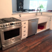 Sustainable wood floor in kitchen