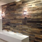 recycled pallet wood wall