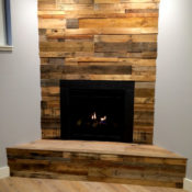 reclaimed wood fire place