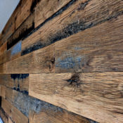 Reclaimed wood wall