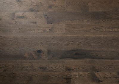 Circular sawn white oak flooring sample from the Highland collection, highlighting natural wood grain and texture