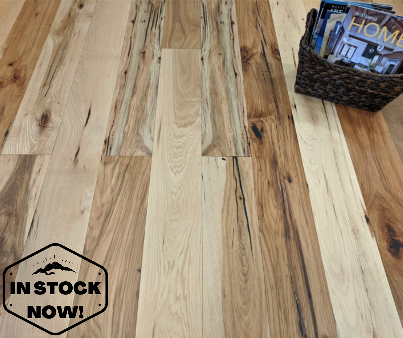 Rustic Hickory Engineered Hardwood Flooring Live Sawn
