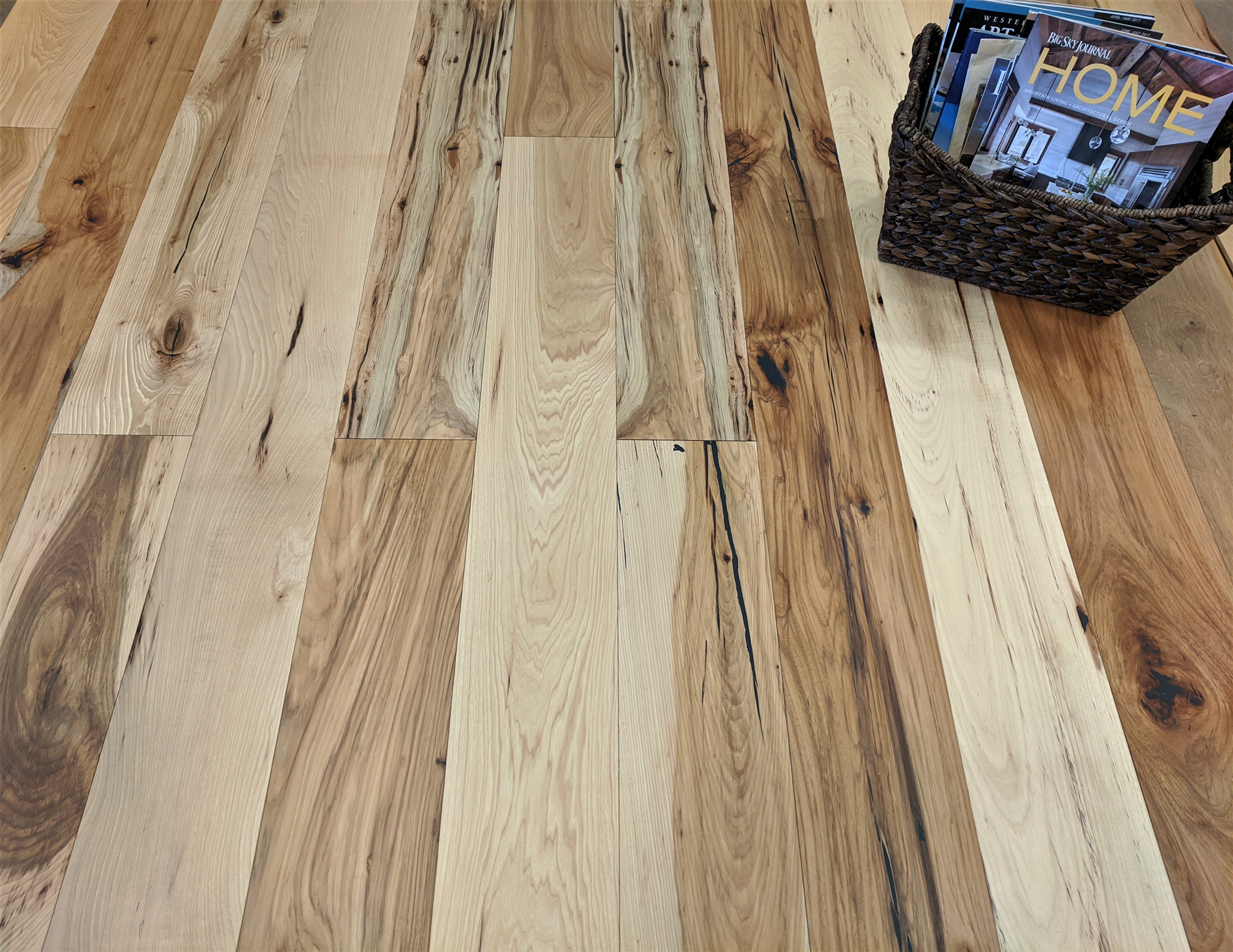 Rustic Hickory Engineered Hardwood Flooring Live Sawn